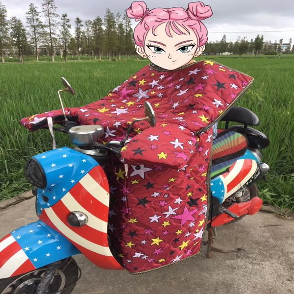 厂家批发电动车大拇指挡风被冬季加厚加大防水电瓶车挡风罩冬天