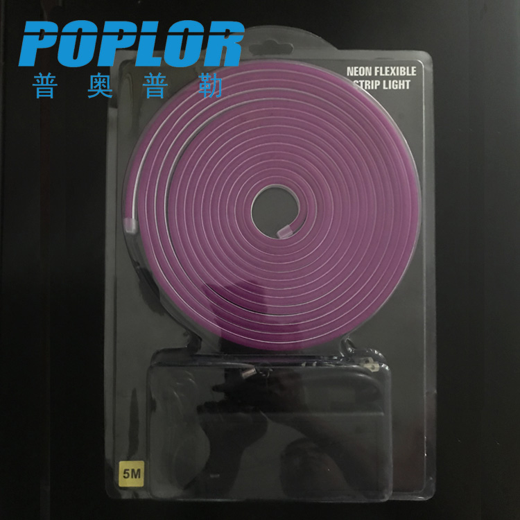 LED flexible light with 5m set DC12V soft light strip with power supply 2835 neon red/yellow/green/pink