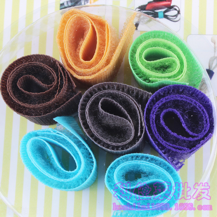Candy Color Velcro Tape Computer Cable Tie Tape Tie Tape Finishing Tape Tie Wire Tie Wire Wholesale