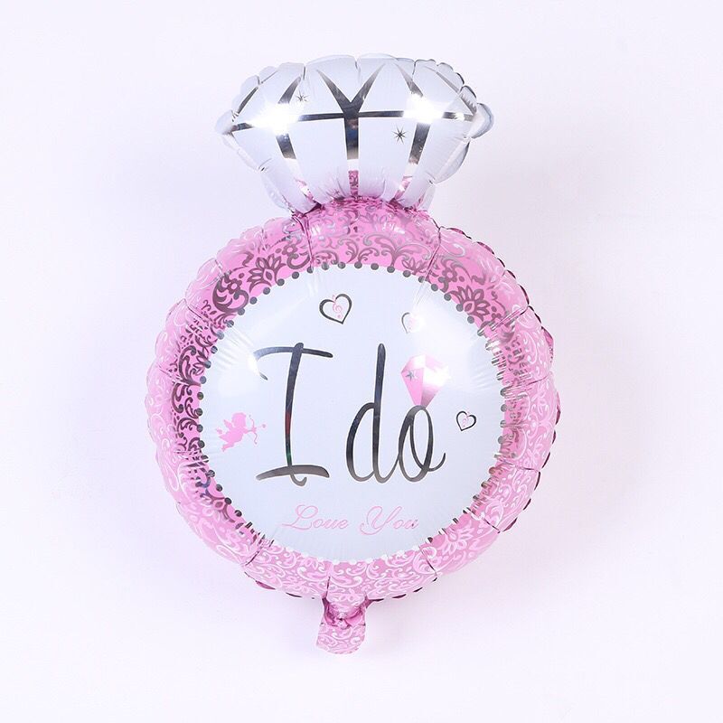 《秀佰年》婚房装饰求婚钻石钻戒I D0铝膜铝箔气球细节图