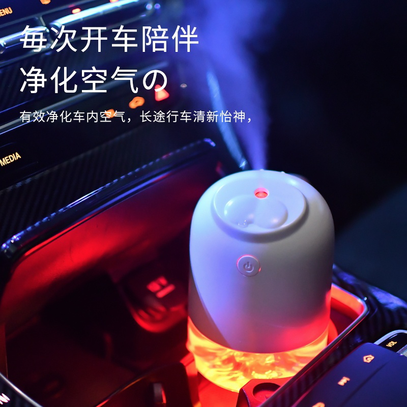 海豹加湿器家用卧室静音大喷雾量小型灯桌面办公室空气净化器车载详情图3