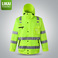 LIKAI反光棉衣巡逻保安防风雨外套交通警示荧光雨衣两件套可印字图
