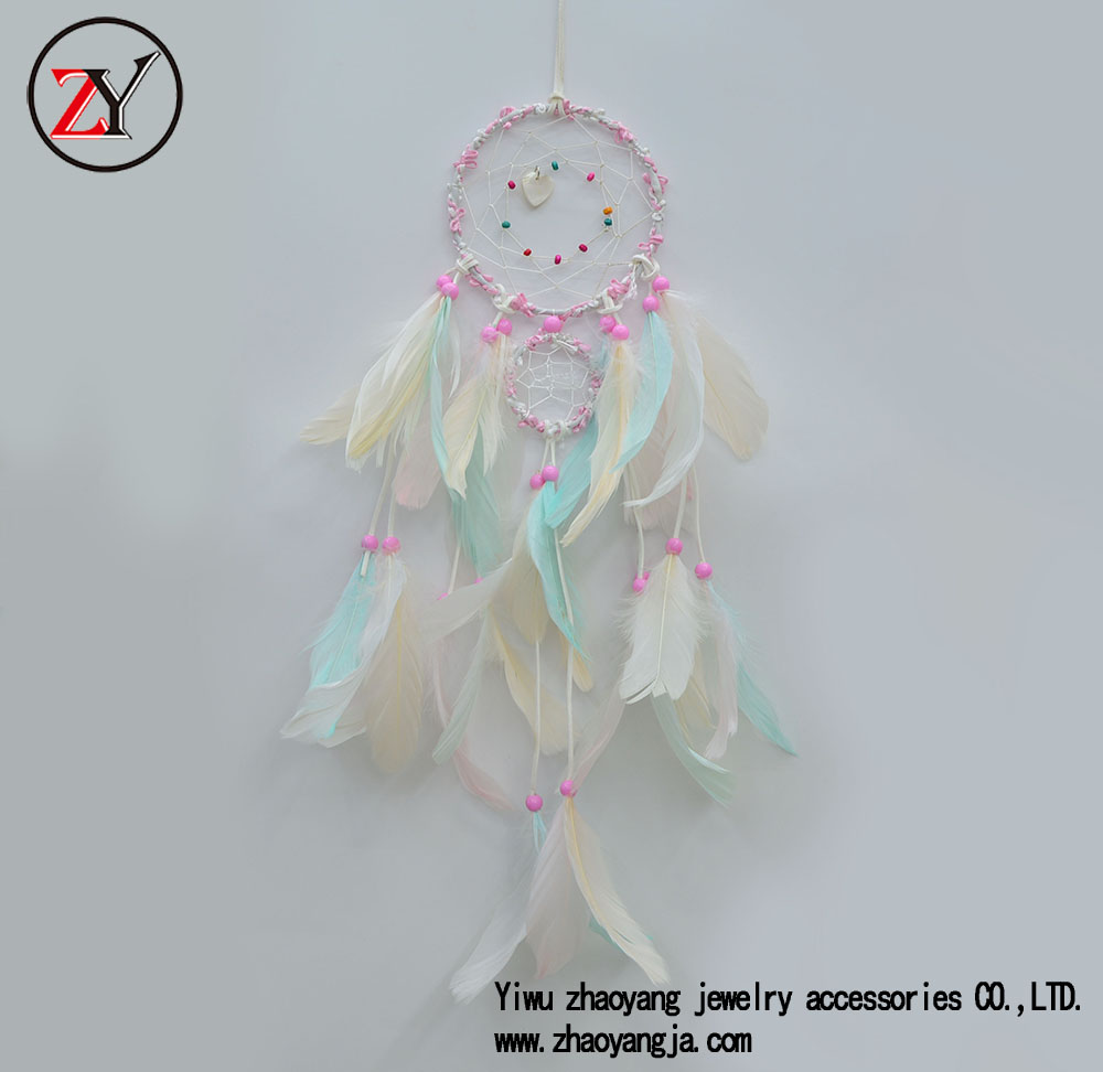 梦幻捕梦网车载挂件 汽车新款羽毛后视镜内装饰品 少女心 zy09036