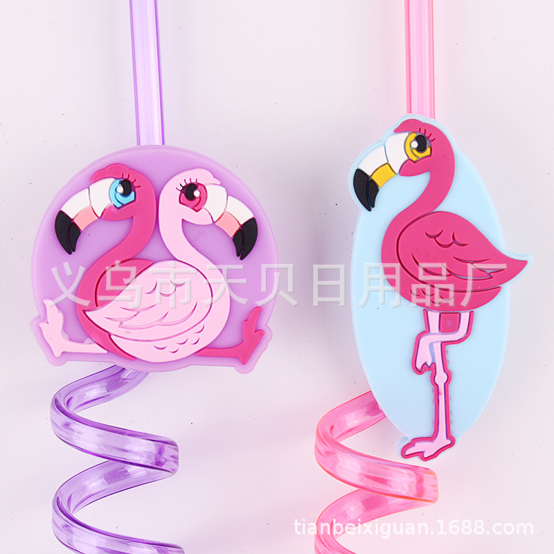 Flamingo Straw Petg Straw Flamingo Shoot Prop Party Straw Instagrammer Straw details Picture