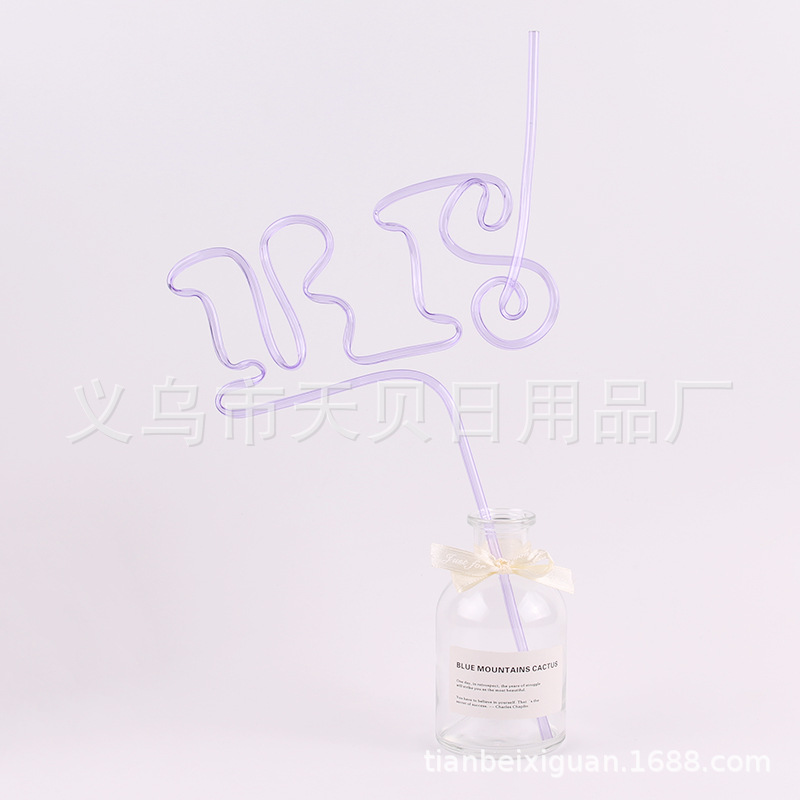 Petg Straws Event Party Straws Festival Straws Custom Purple Shaped Straws