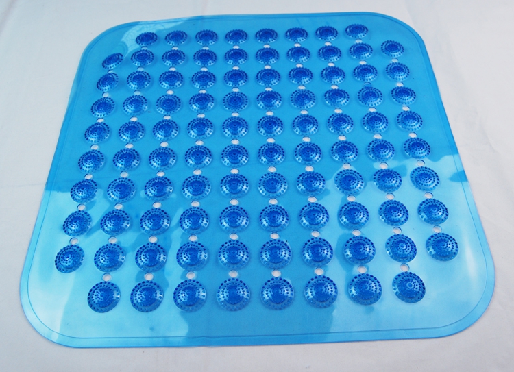 Transparent/solid-color square dot round bead plain transparent bathroom mat, anti-slip mat, PVC floor mat, bathtub mat Specification drawing