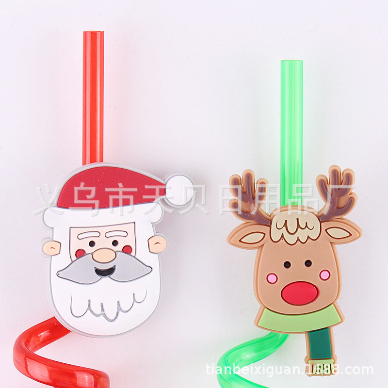 Christmas Straw Festival Straw Event Party Fun Plastic Straw details Picture