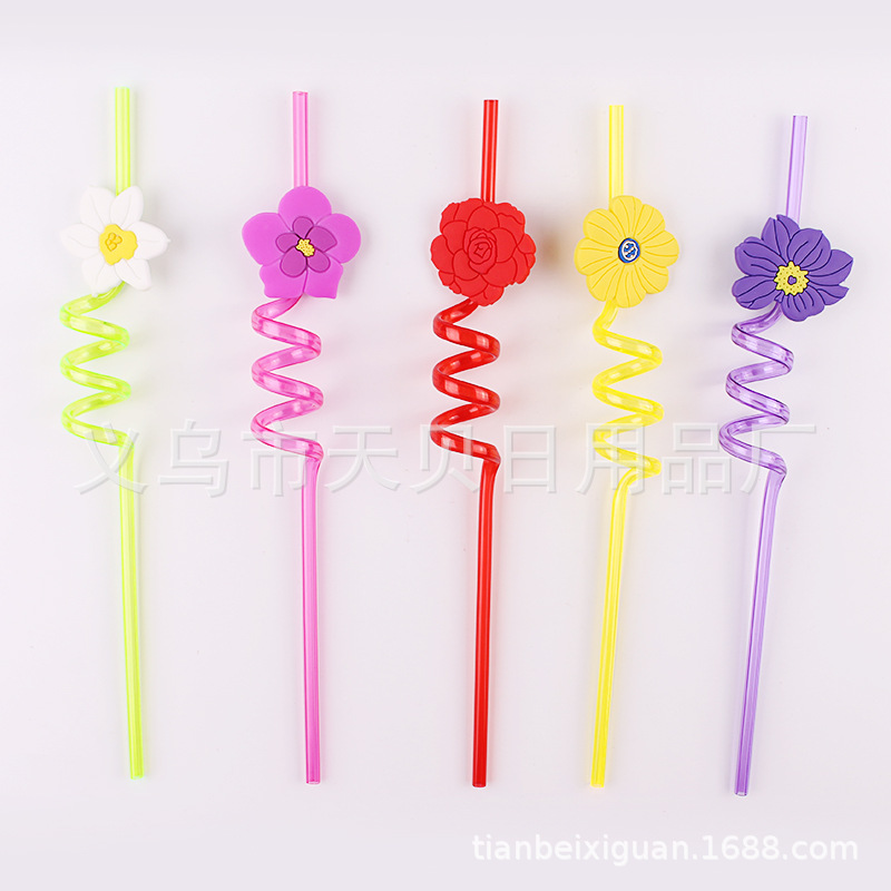 Small Straw Transparent Straw Color Cartoon Straw Fruit Drink Straw Manufacturers Direct Custom