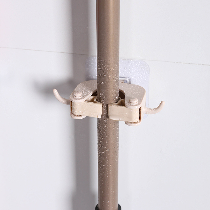 多功能免打孔拖把挂架创意浴室拖把夹粘钩架夹子浴室用品产品图