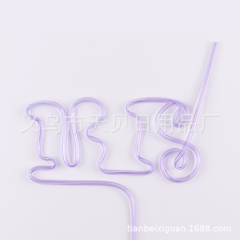 Petg Straws Event Party Straws Festival Straws Custom Purple Shaped Straws details Picture