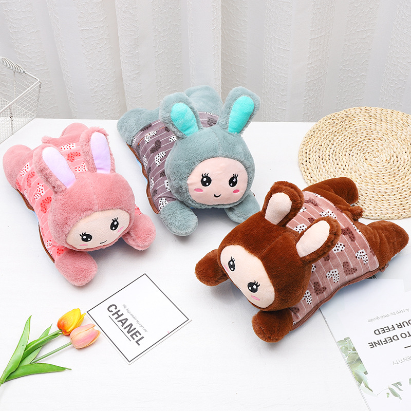 Cocoa autumn winter rabbit hair charge cartoon warm hands treasure double intervention plush can be removed to wash the baby wholesale thumbnail