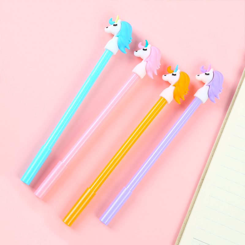 Cute new cartoon unicorn Gender-neutral pen Student Signature pen Writing Exam Pen Office Black pen