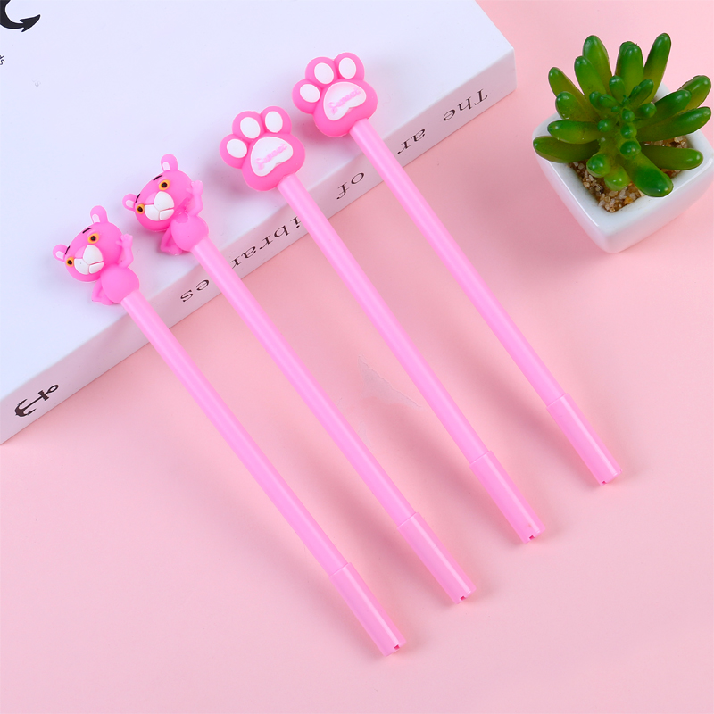 Creative stationery Pink Tiger Claw Neutral pen Full needle head Black Signature pen Cute cartoon neutral pen