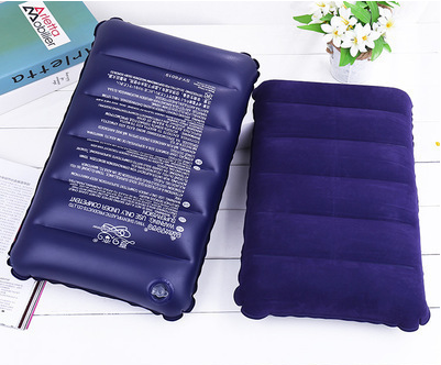 充气枕头 旅行枕 方形枕 植绒野营枕图