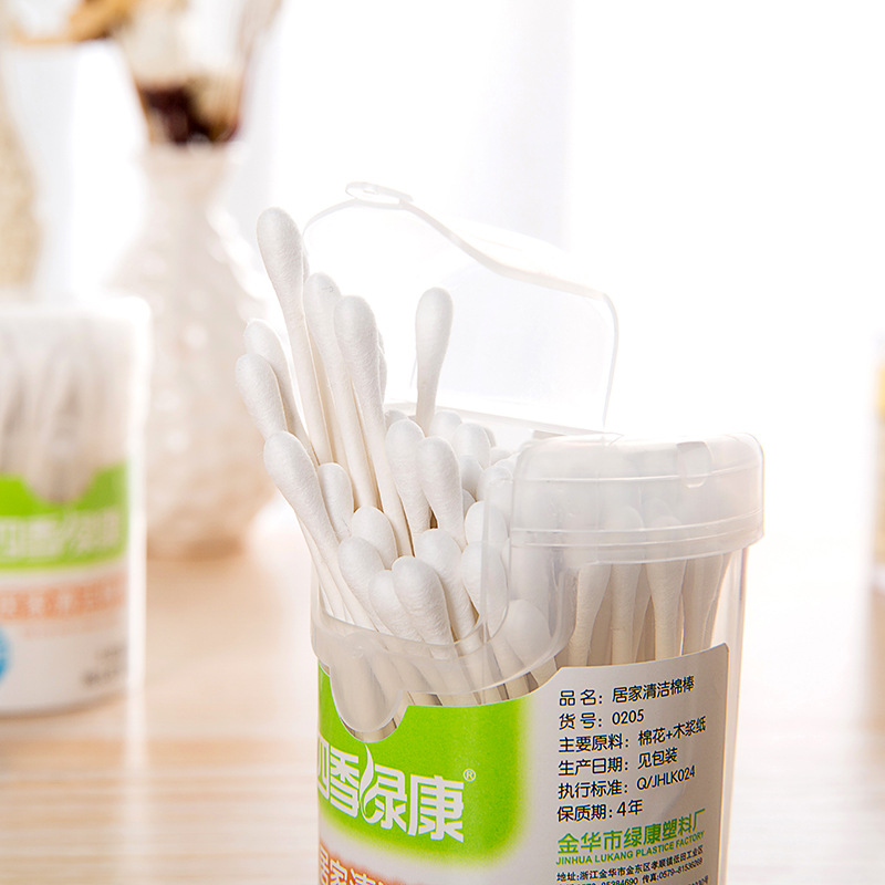 Factory Direct Cotton Double Head Disposable Bamboo Stick Cotton Swabs Beauty Makeup Remover Hygiene 100 2-Head Boxed Cotton Swabs Application Scenario