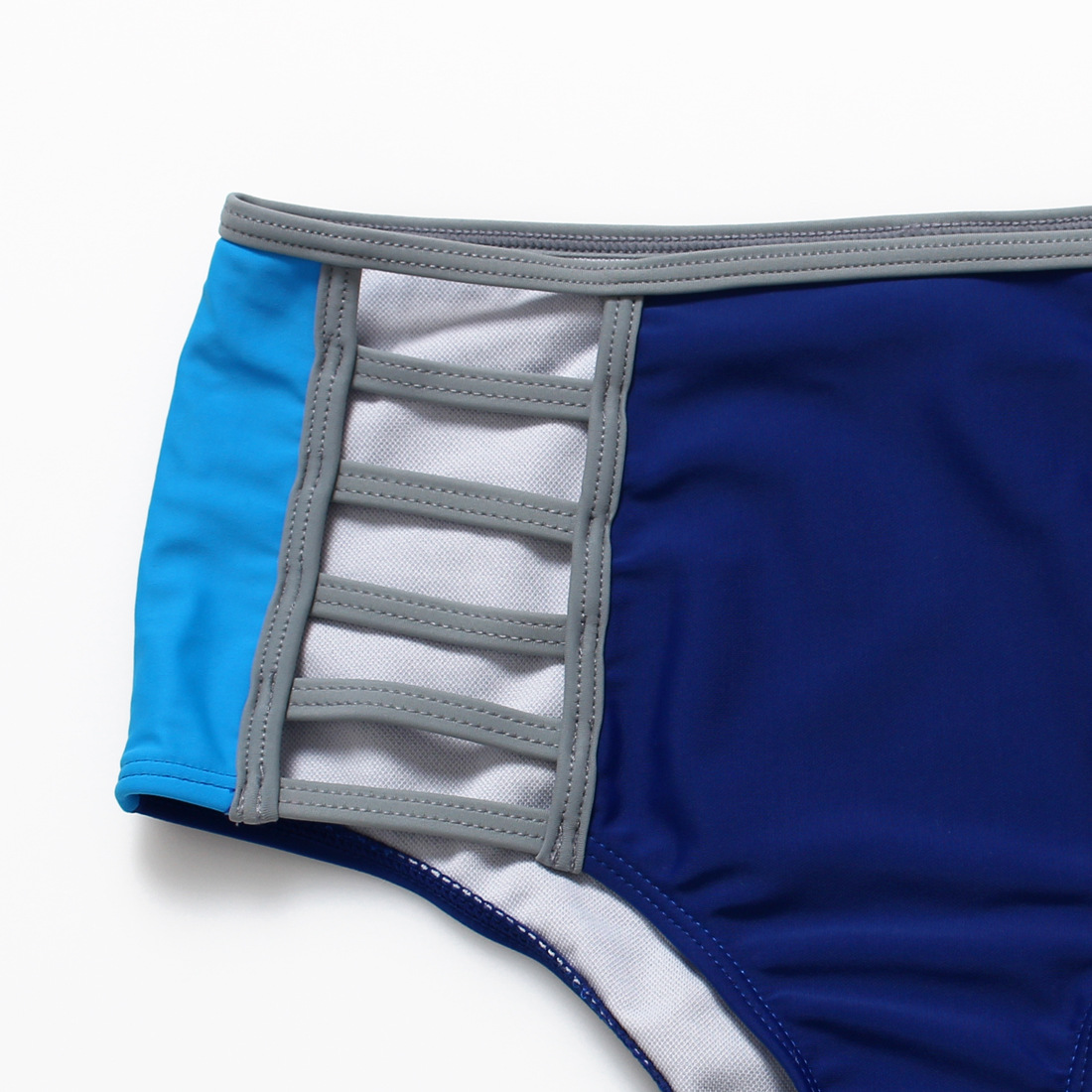 Splicing high waist gather show thin manufacturers direct sales of high quality European bikini details Picture