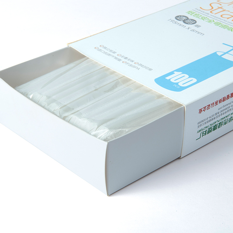 厂家直销透明弯曲吸管单支独立纸包装安全卫生孕妇儿童平口弯吸管产品图