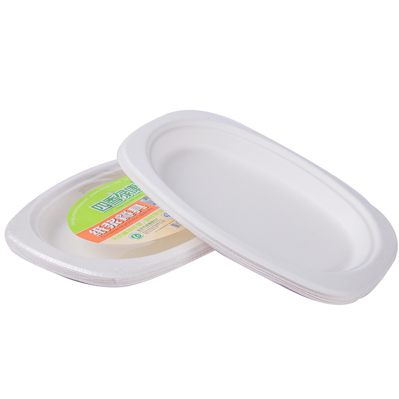 Manufacturers Wholesale Environmental Protection Disposable Round Paper Plate Fast Food Special White Degradable Quality Material Square Paper Plate Specification drawing