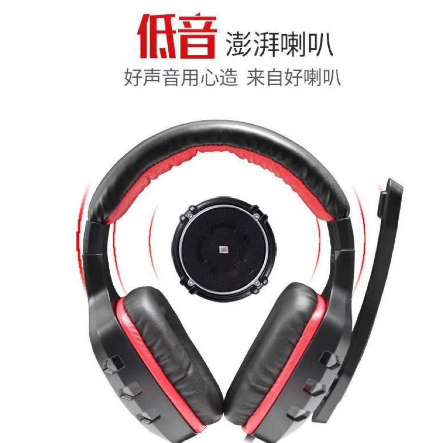 The A1S head-mounted laptop gaming wired headphones feature clear bass and a rotatable microphone details Picture
