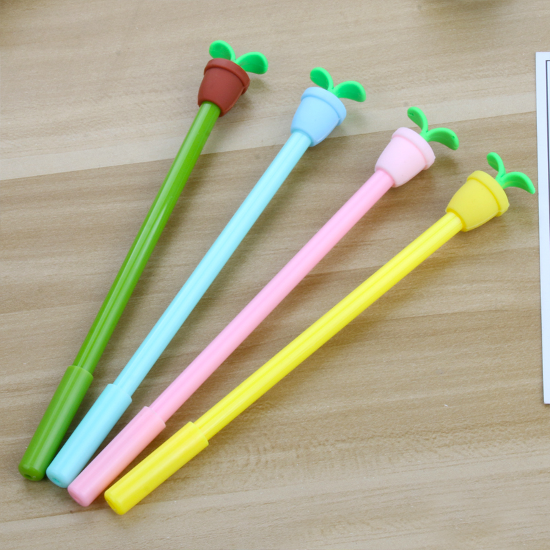 Factory direct creative cartoon pot neutral pen Black water pen signature pen Student prize neutral pen stationery wholesale