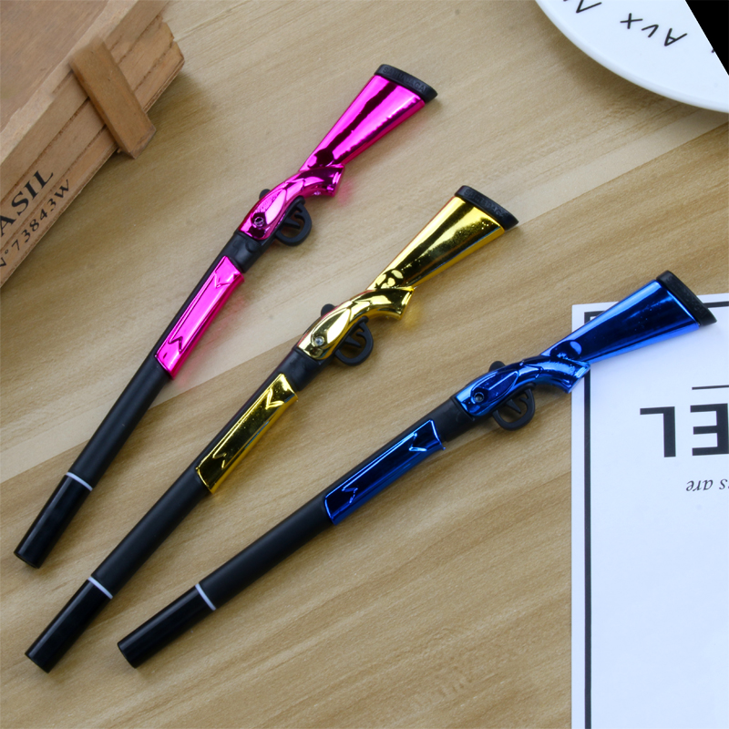 Factory direct sales new fashion gun pen black neutral pen students learn stationery wholesale can customize logo