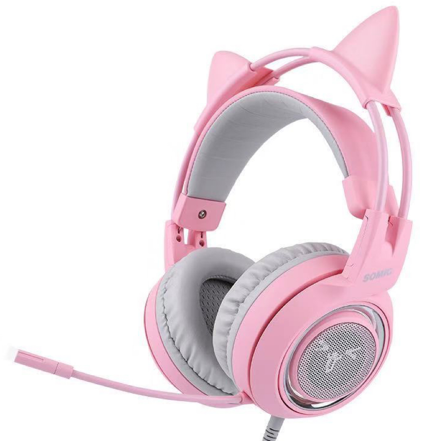 G951PINK 7.1-channel Live Streaming gaming Cat Ear Headphones
