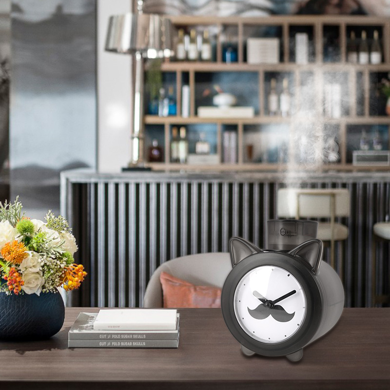 时光猫加湿器USB空气净化器空调家用小夜灯加湿器时钟动物加湿器细节图