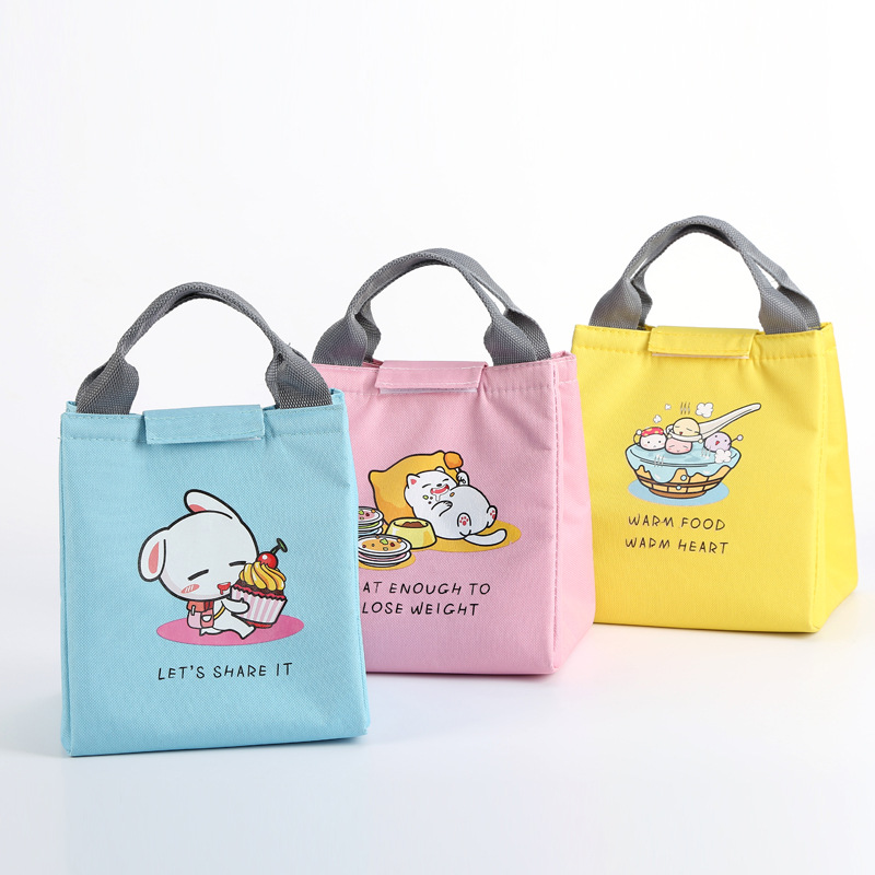 现货自主研发开版饭盒包厂家批发牛津布饭盒包可爱卡通学生饭盒袋细节图