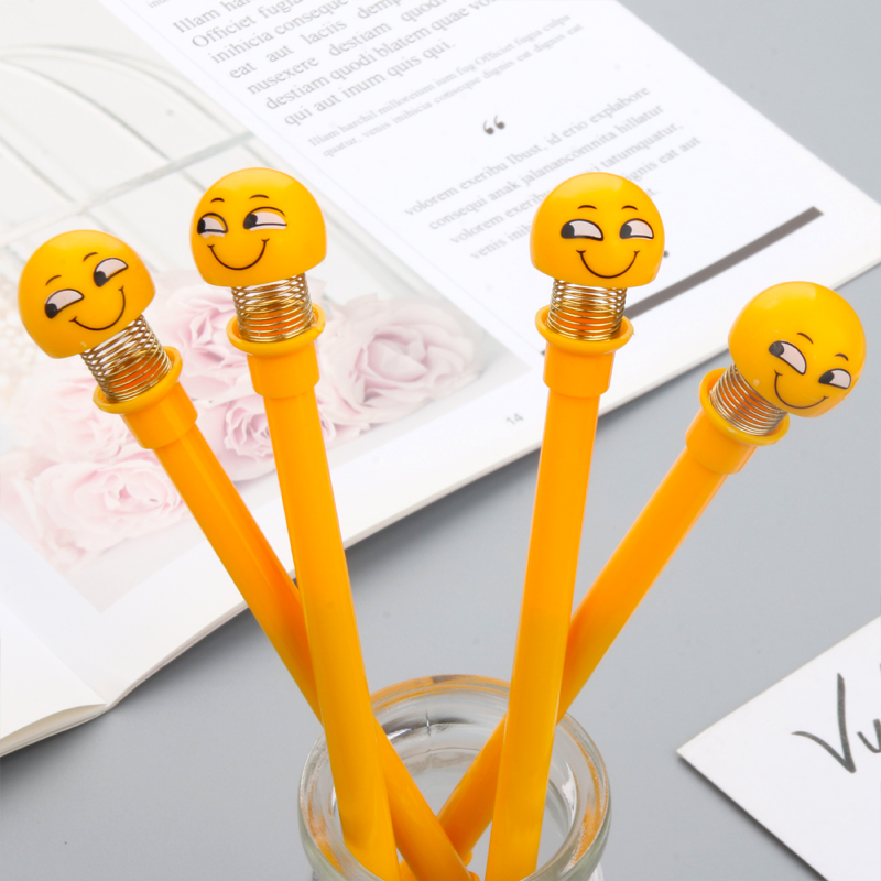 Japan and South Korea new creative net red bobblehead pen animation expression spring neutral pen can be customized logo