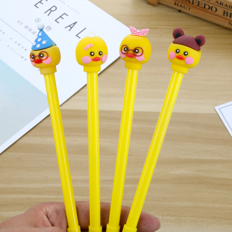 Japanese and Korean Internet celebrities Chicken Neuter pen Cute cartoon neuter pen Student Creative signature pen Black neuter pen