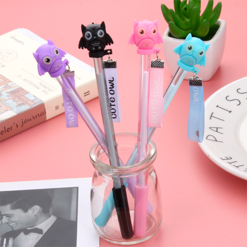Creative new Japanese and Korean owl pendant neutral pen students learn stationery wholesale can customize logo
