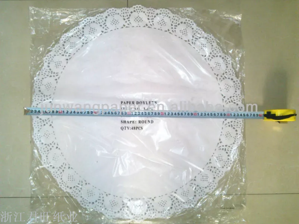 专业出口利比亚65CM超大餐垫 一次性镂空点心垫盘纸 防油蛋糕纸垫