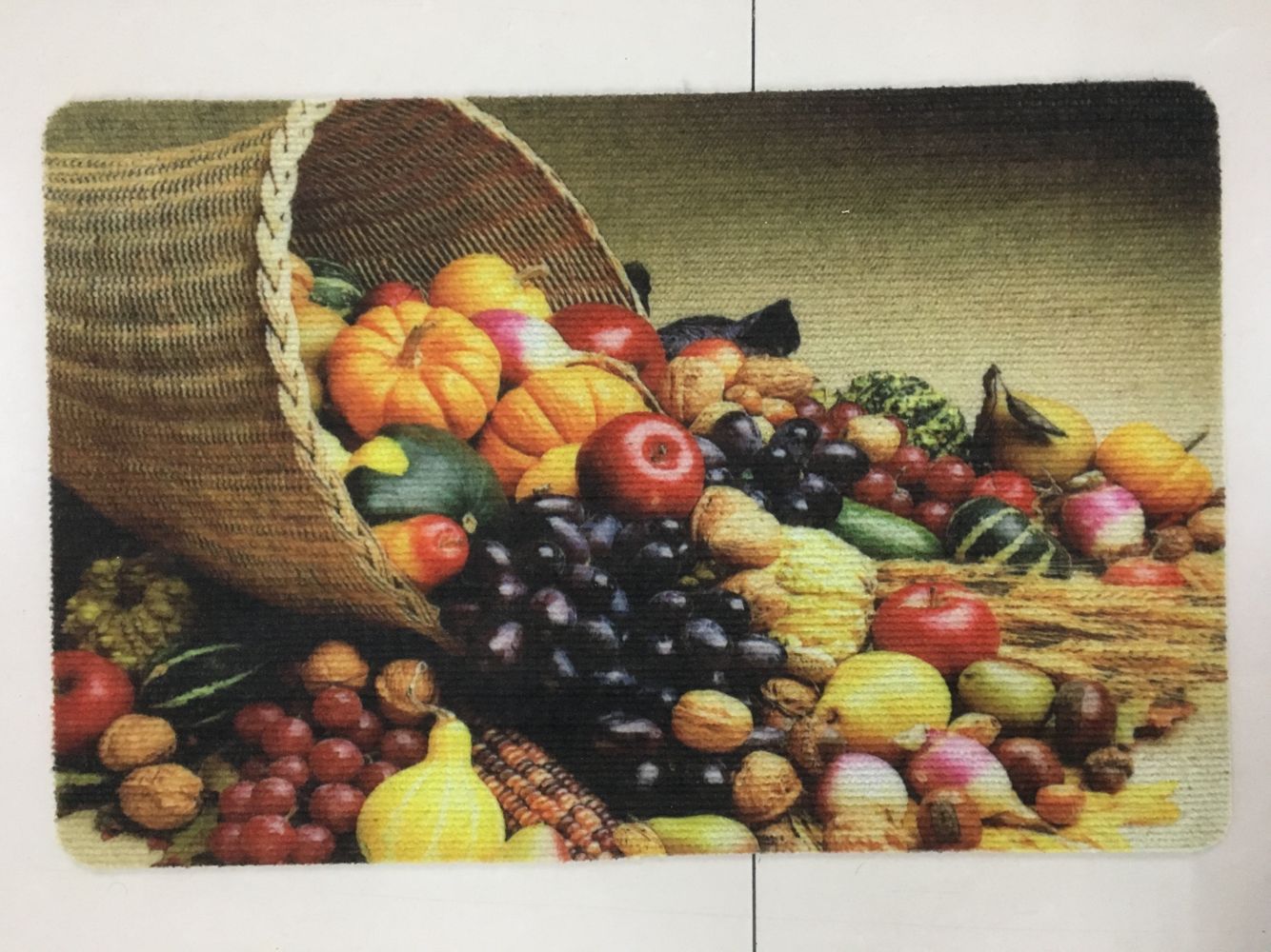 PVC single-stripe high-definition printed floor mat, polypropylene foot mat, water-absorbing and anti-slip floor mat, household door mat, floor mat full figure