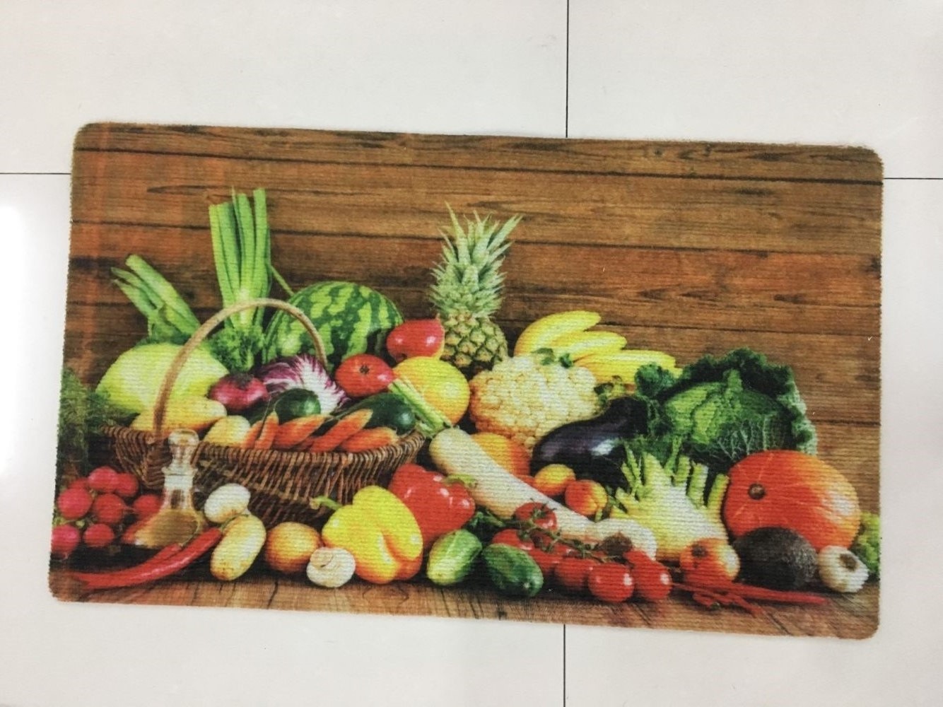 PVC single-stripe high-definition printed floor mat, polypropylene foot mat, water-absorbing and anti-slip floor mat, household door mat, floor mat Item Picture