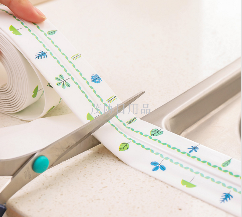 Printed anti-mold tape, acrylic seamless toilet corner line, sealing corner sink, bathroom tape Application Scenario