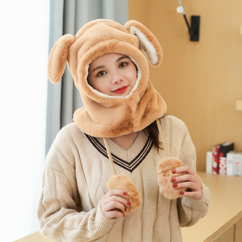 Lady's hat South Korea's new warm cute bunny ears knitted hat thumbnail