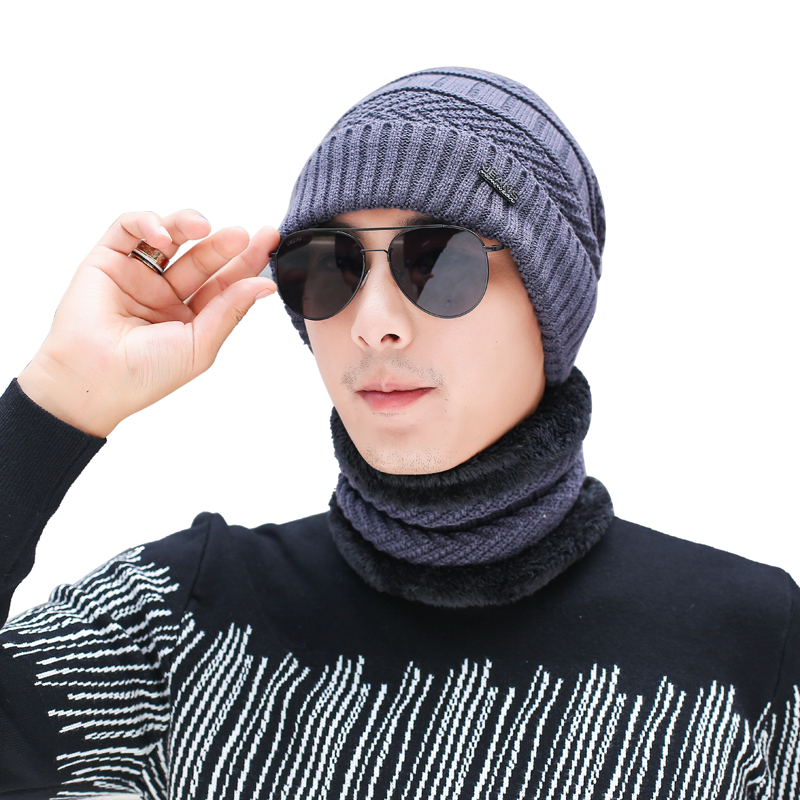 男士帽子韩国新款保暖休闲纯色针织帽子图