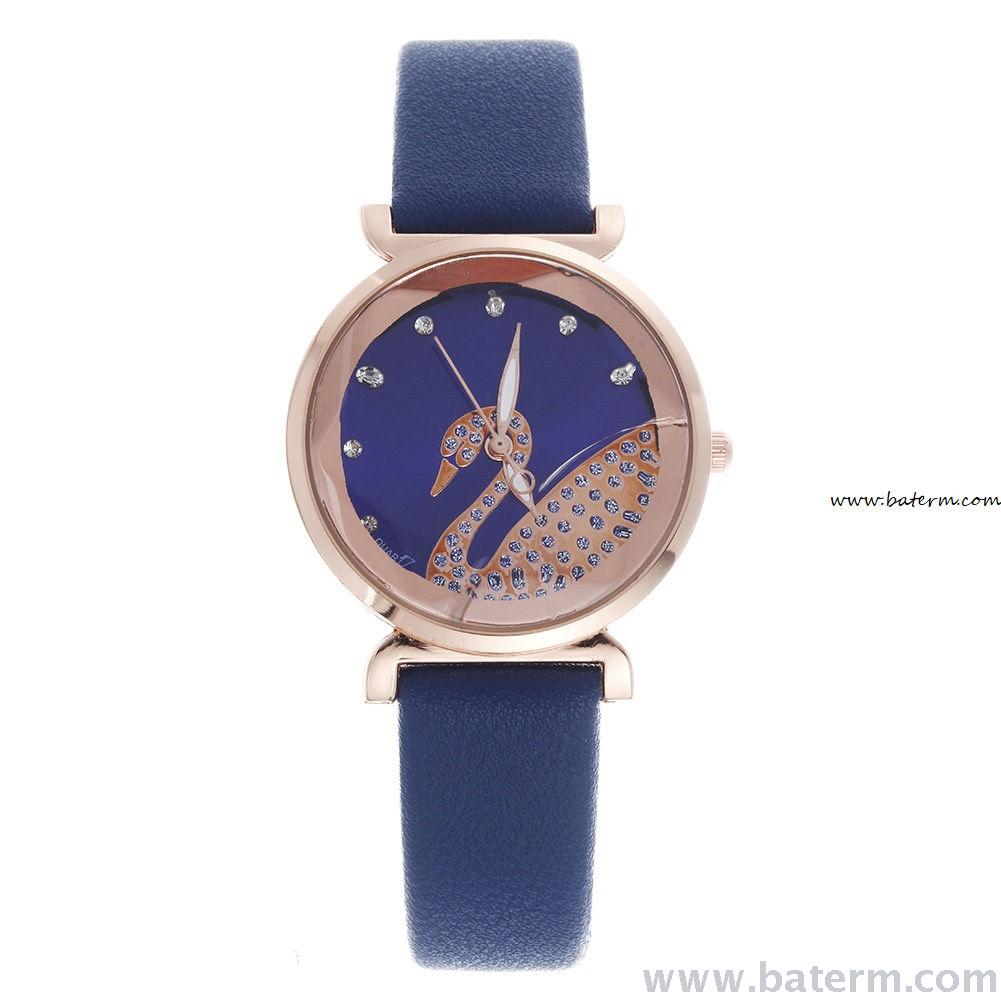 Fashionable and popular small diamond-encrusted swan strap ladies' watches, student quartz watches Item Picture
