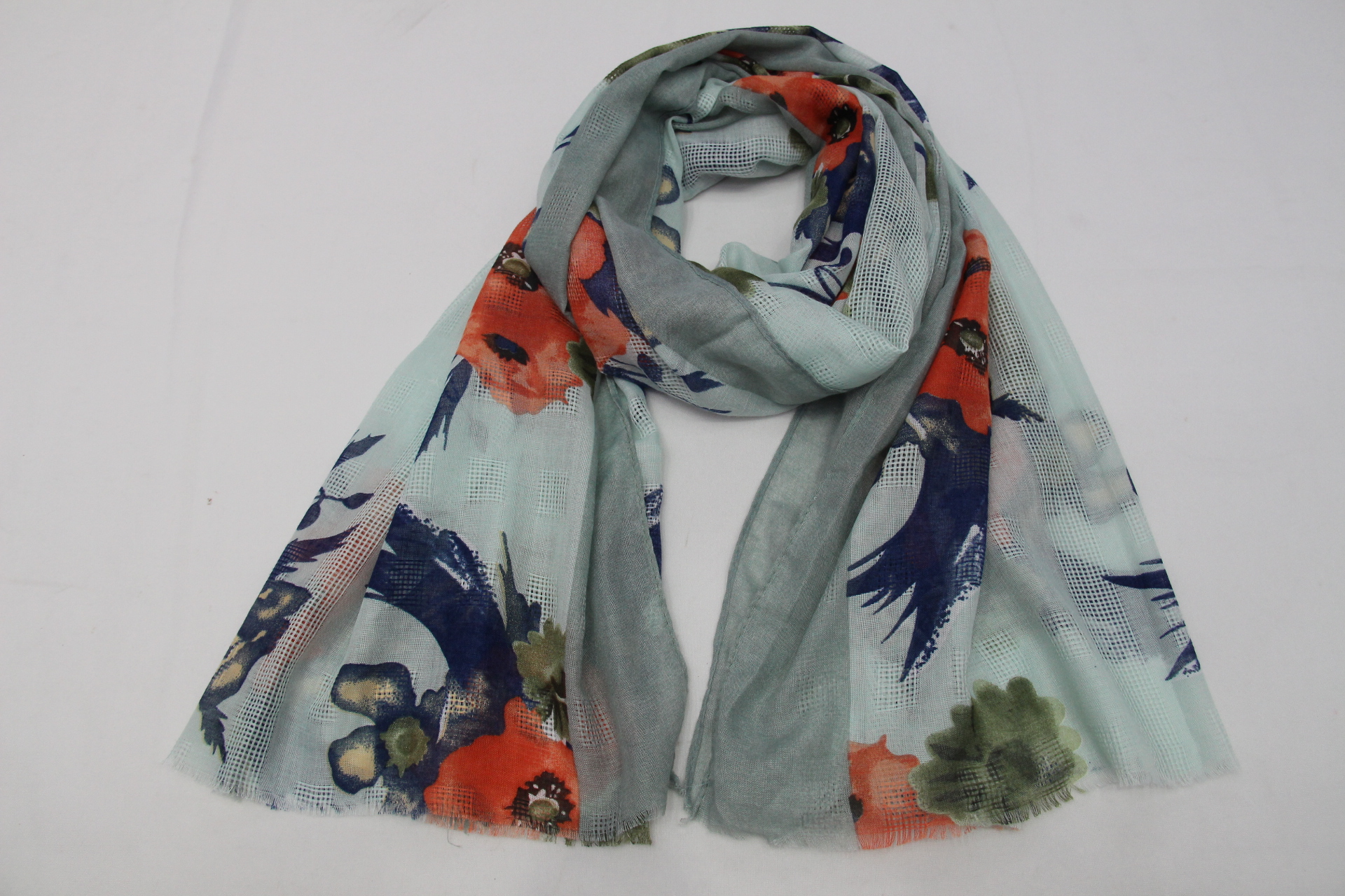 Cross-Border Hot Mesh Printed Scarf For Women Sunscreen Shawl Dual Use Silk Scarf For Women Foreign Trade Specification drawing
