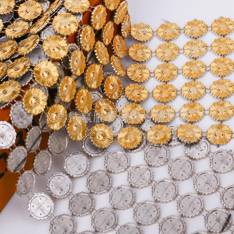 2019新品 6排金色菊花 线钻 排钻 饰品配件服装辅料细节图