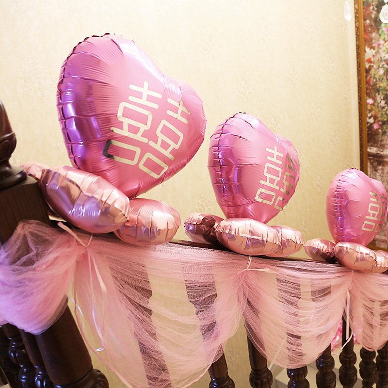 "Xiu Bai Nian" New wedding decoration bubble balls, aluminum film balloons, gold and silver self-adhesive wedding character stickers Specification image