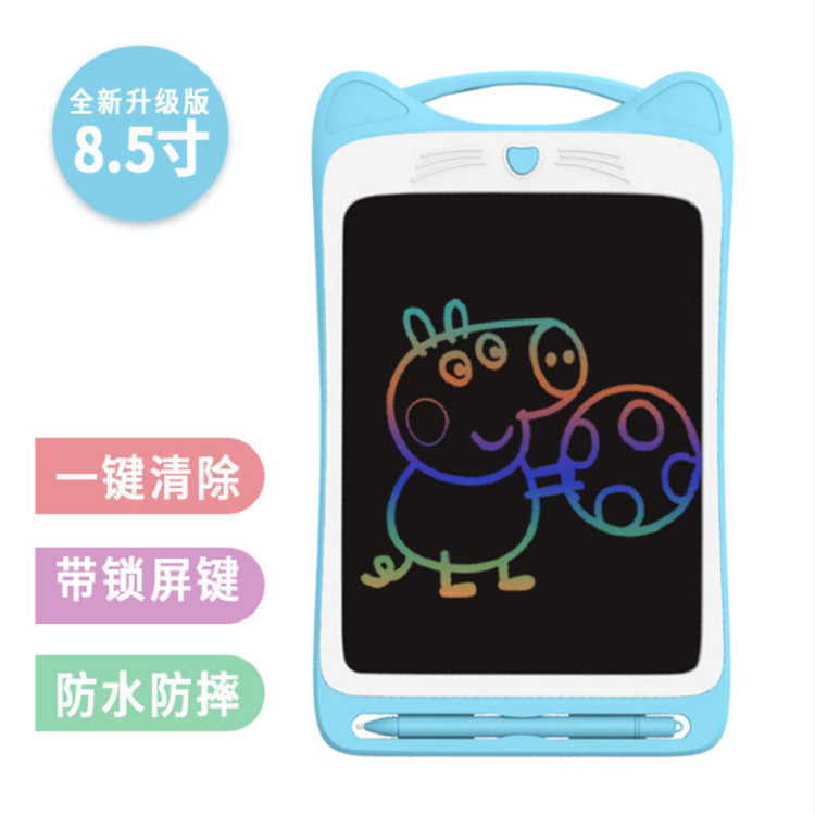 Good Write 8.5-inch color screen LCD handwriting tablet, radiation-free teaching all-in-one machine, cartoon big face cat doodle drawing board details Picture