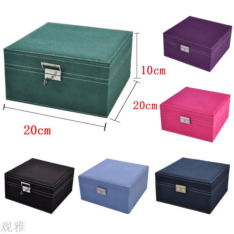 Wholesale of new double-layer jewelry boxes, wholesale of accessory boxes, Guanya new velvet jewelry box double-layer Item Picture