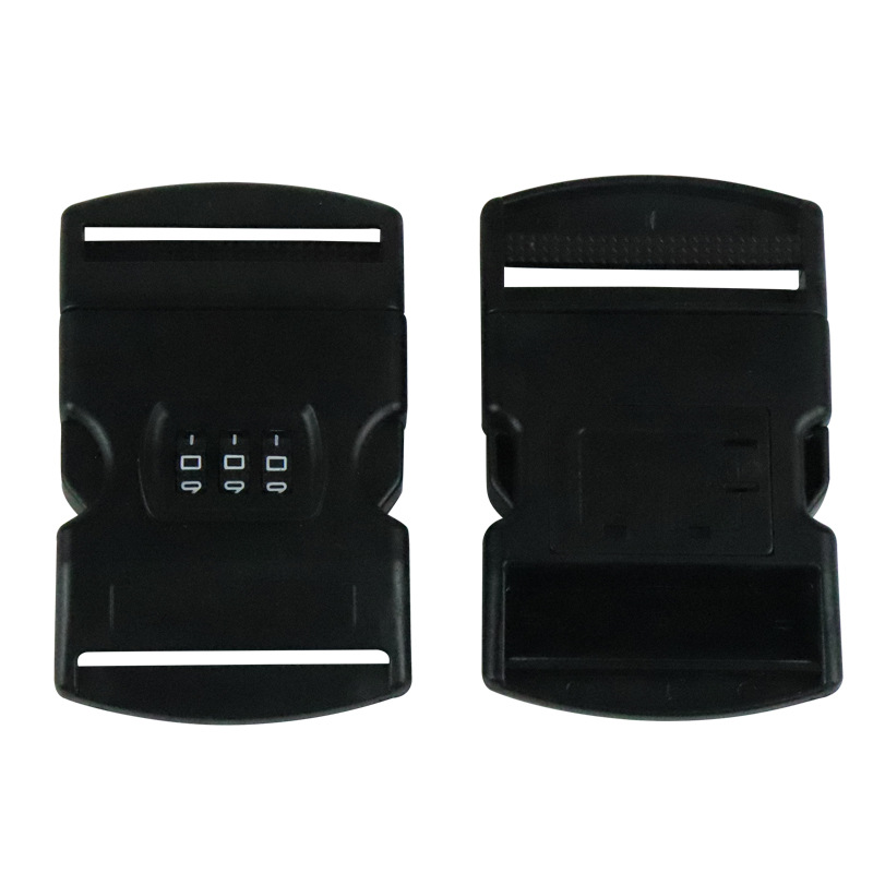 安全扣箱包扣背包扣厂家直销5cm三位密码塑料扣插扣书包扣密码锁产品图