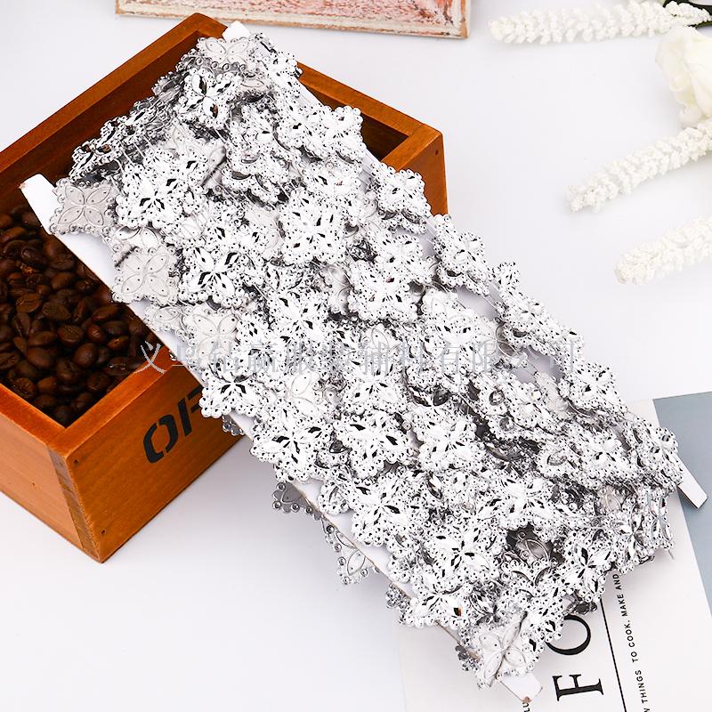 2019 单条银色四瓣花A钻 线钻 排钻 饰品配件服装辅料