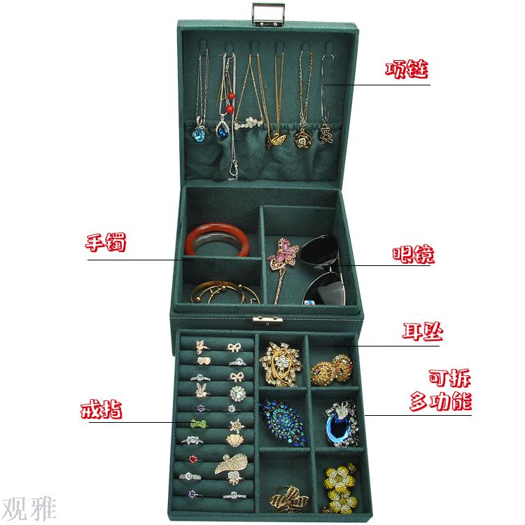 Wholesale of new double-layer jewelry boxes, wholesale of accessory boxes, Guanya new velvet jewelry box double-layer Application Scenario