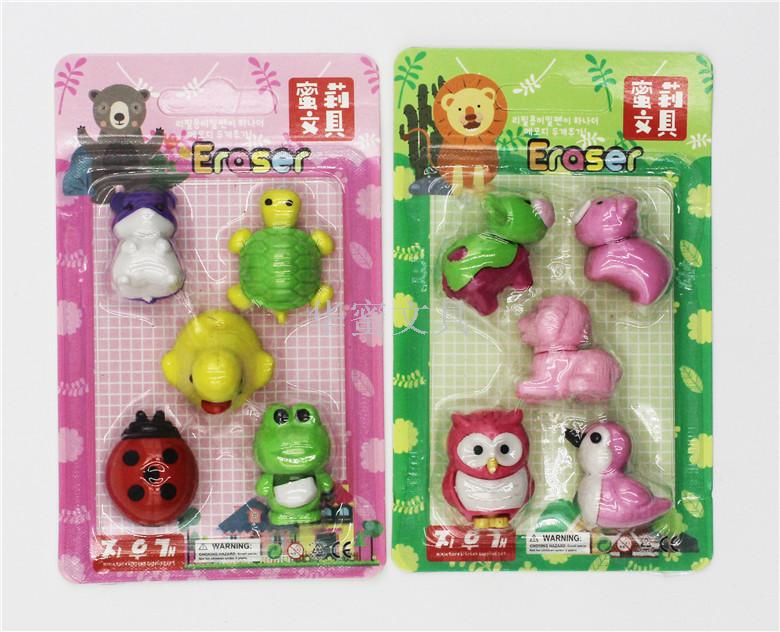 Animal series 3D eraser cow puppy duck puppy pig frog ladybird owl bird