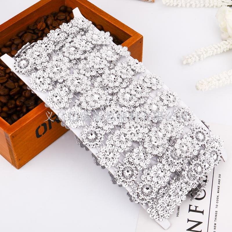 2019 单条银色八片花 线钻 排钻 饰品配件服装辅料