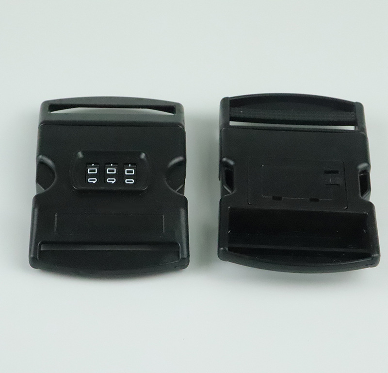 安全扣箱包扣背包扣厂家直销5cm三位密码塑料扣插扣书包扣密码锁细节图