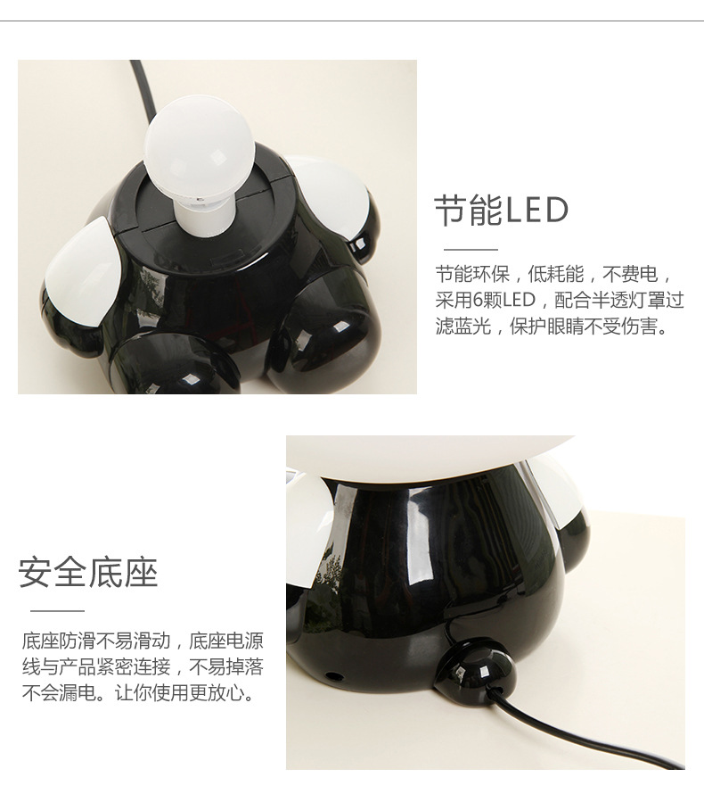 超大25cm儿童卡通台灯 暖光护眼led小夜灯卧室床头灯新生儿喂奶灯白底实物图